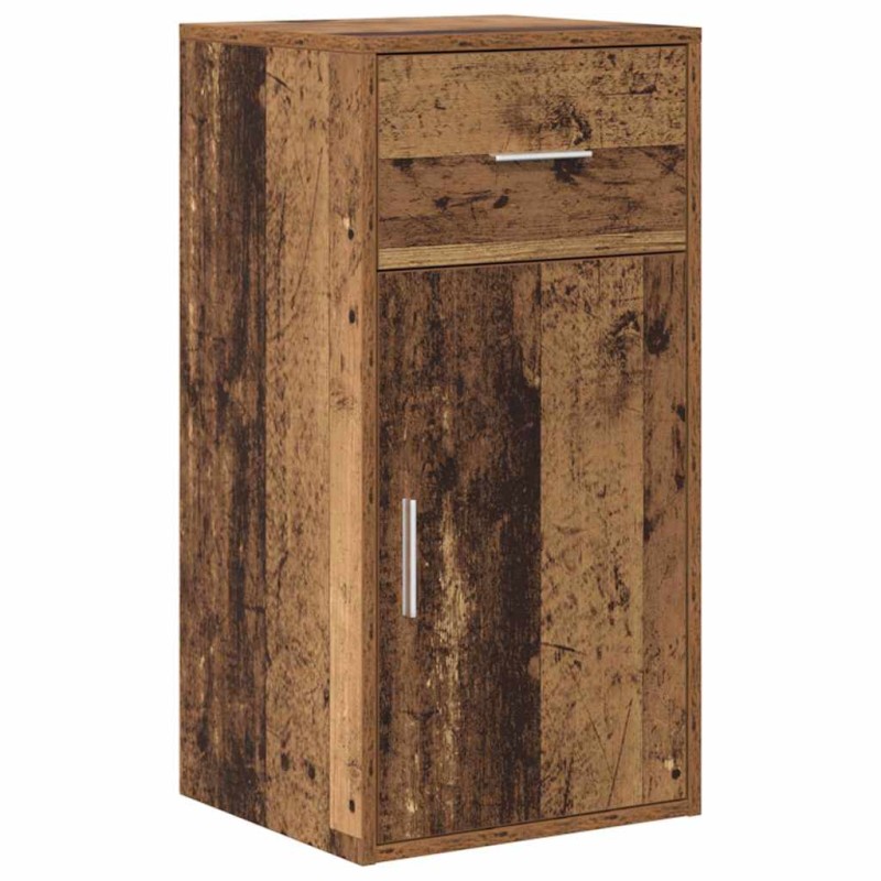 vidaXL Πλαϊνό γραφείο με συρτάρι Παλιό ξύλο 38 x 34 x 75 εκ