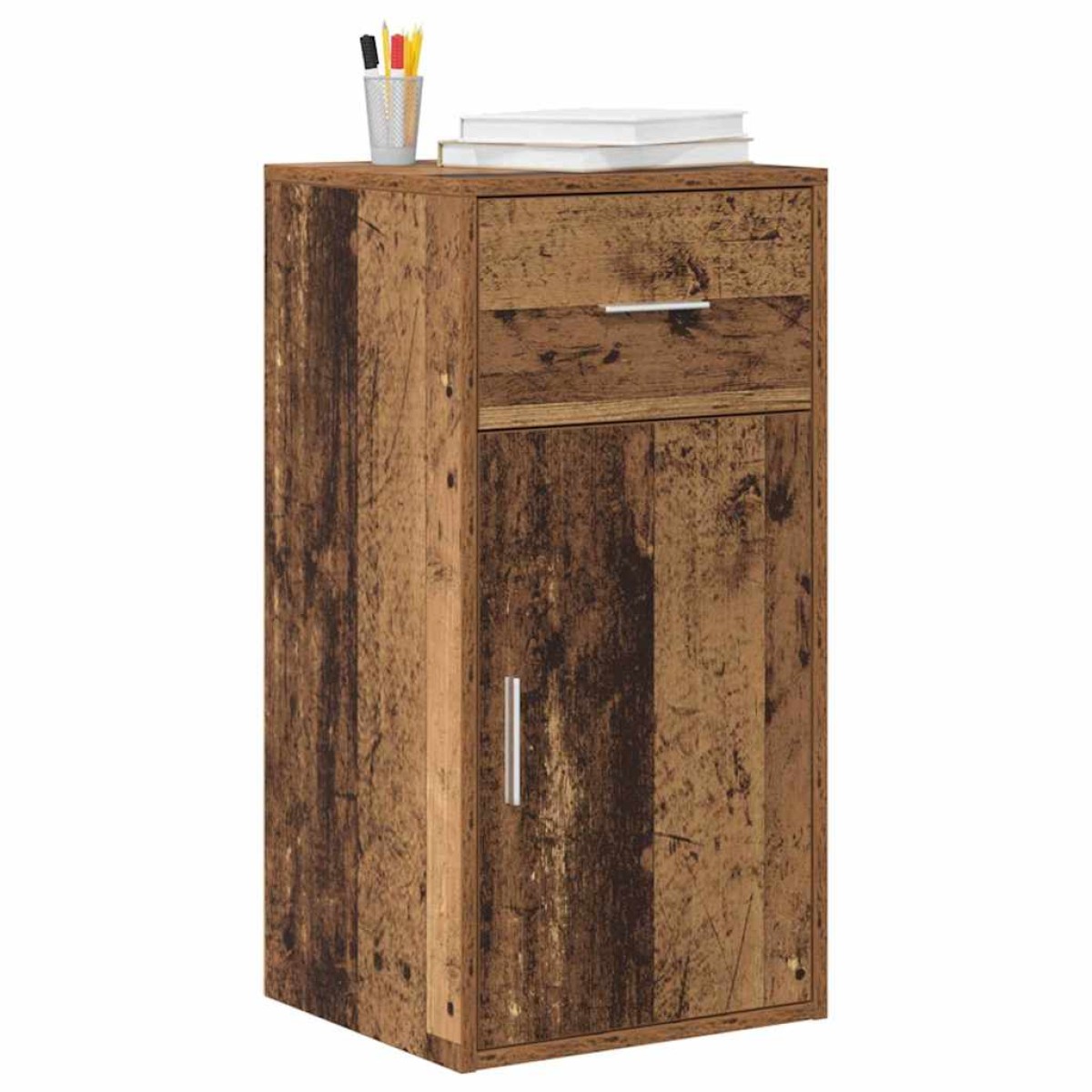 vidaXL Πλαϊνό γραφείο με συρτάρι Παλιό ξύλο 38 x 34 x 75 εκ