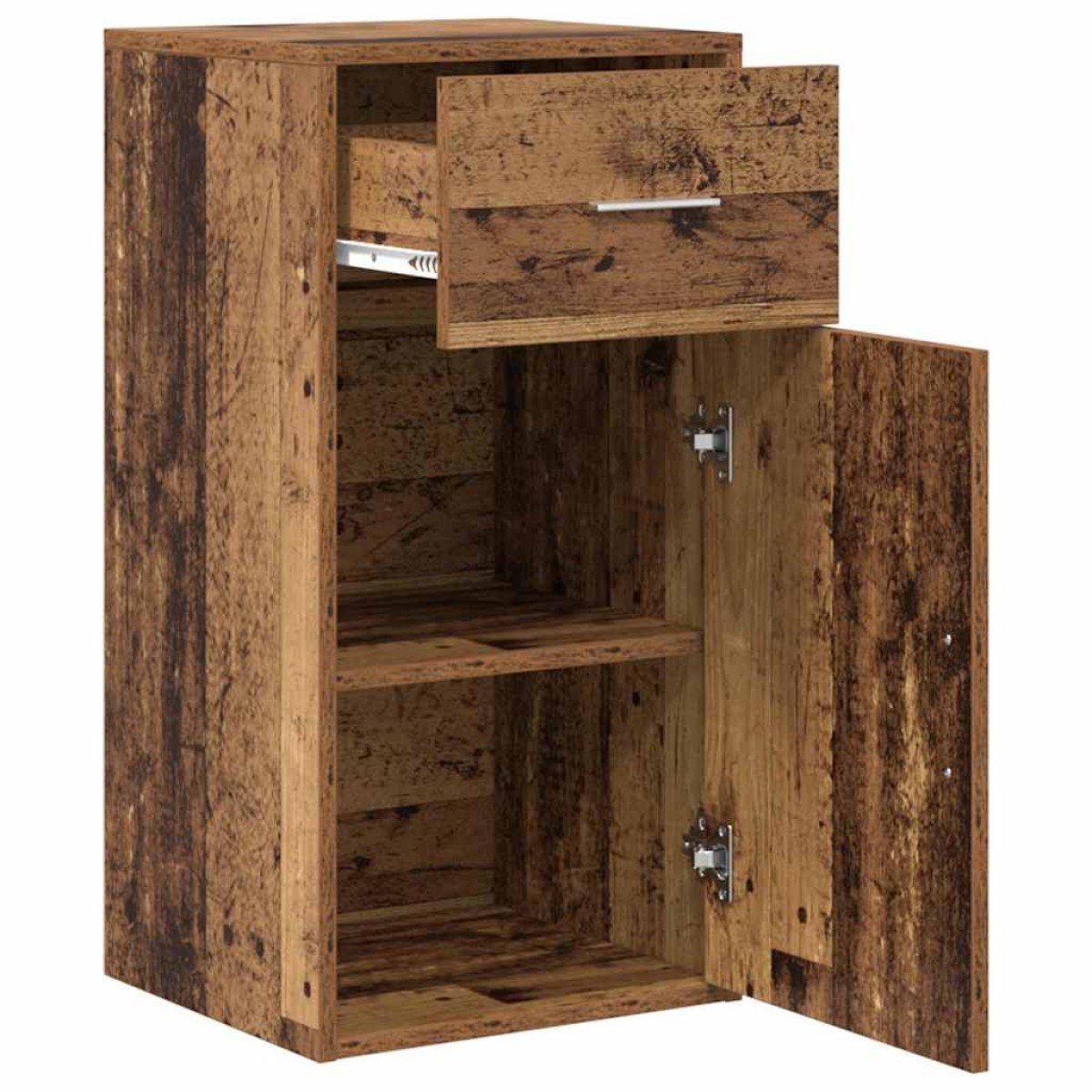 vidaXL Πλαϊνό γραφείο με συρτάρι Παλιό ξύλο 38 x 34 x 75 εκ