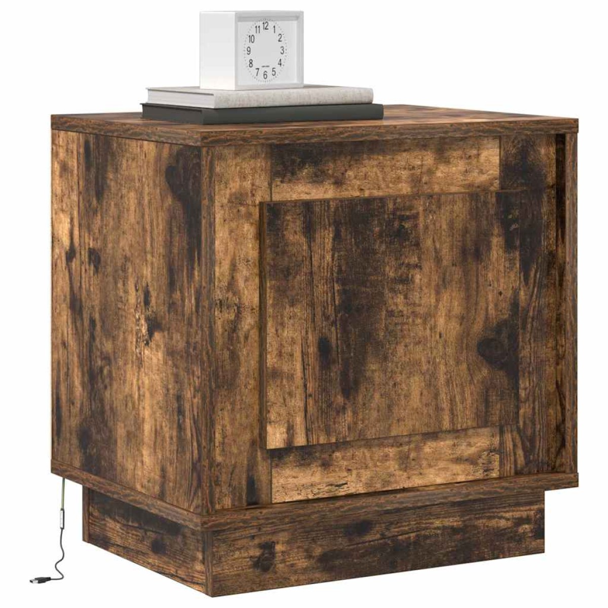 vidaXL Κομοδίνο Καπνιστό Δρύς 44 x 34,5 x 45 εκ Επεξεργασμένο Ξύλο