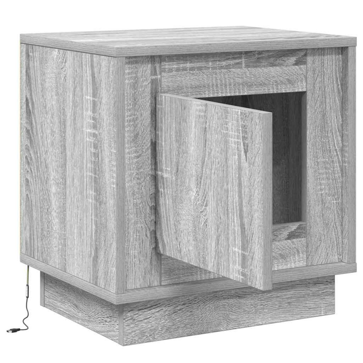 vidaXL Κομοδίνο 2 τμχ. Γκρι 44 x 34,5 x 45 εκ Επεξεργασμένο Ξύλο