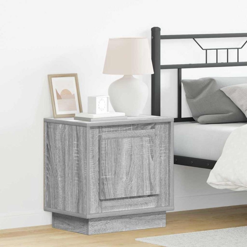 vidaXL Κομοδίνο 2 τμχ. Γκρι 44 x 34,5 x 45 εκ Επεξεργασμένο Ξύλο