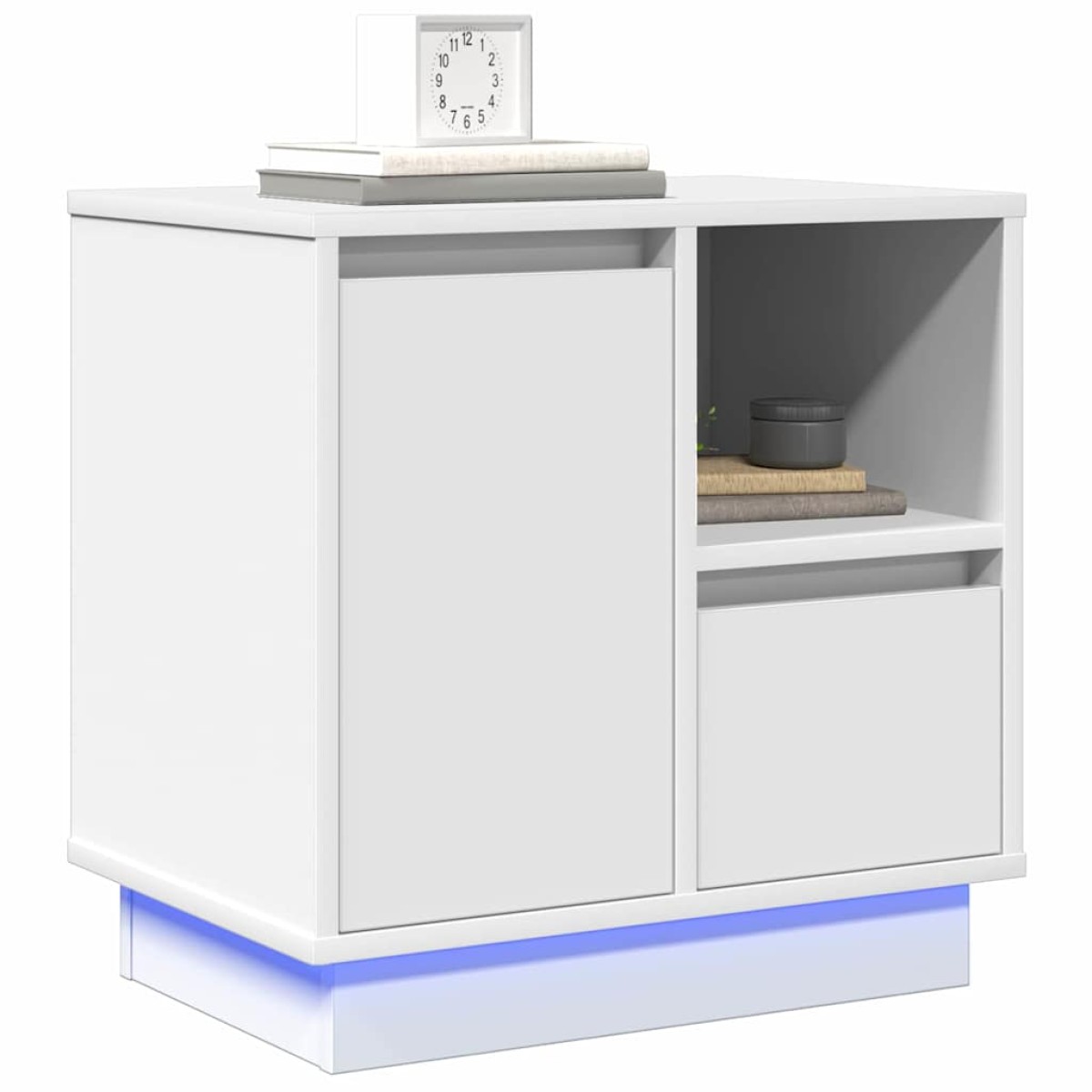 vidaXL Κομοδίνο Λευκό 50 x 34,5 x 50 εκ. Επεξεργασμένο ξύλο