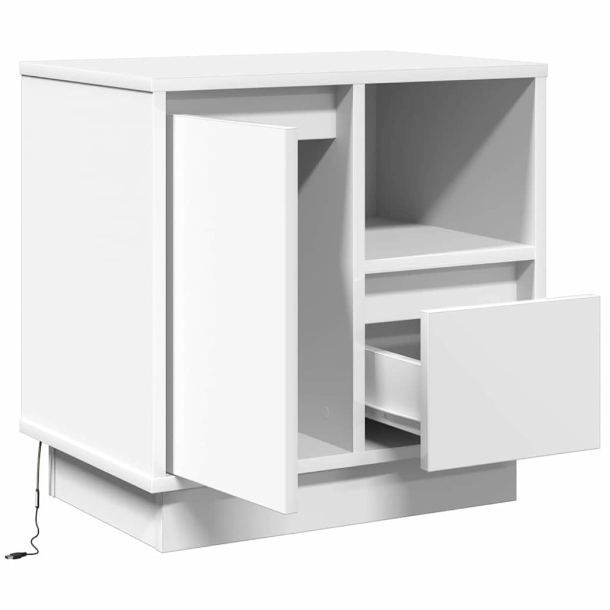 vidaXL Κομοδίνο Λευκό 50 x 34,5 x 50 εκ. Επεξεργασμένο ξύλο