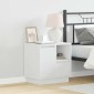 vidaXL Κομοδίνο Λευκό 50 x 34,5 x 50 εκ. Επεξεργασμένο ξύλο