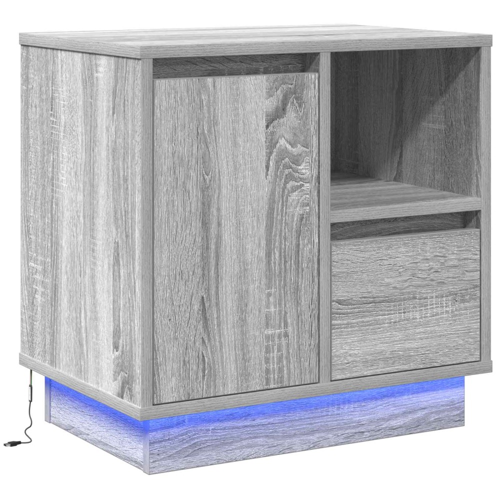 vidaXL Κομοδίνο Γκρι 50 x 34,5 x 50 εκ. Επεξεργασμένο ξύλο