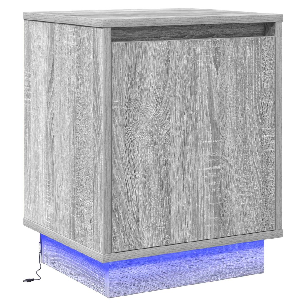 vidaXL Κομοδίνο Γκρι 39 x 34,5 x 50 εκ. Επεξεργασμένο ξύλο