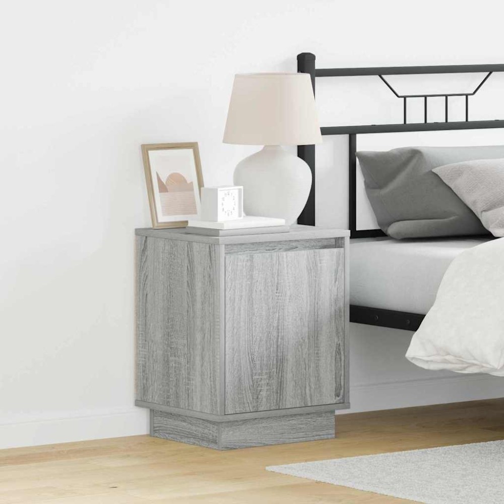 vidaXL Κομοδίνο Γκρι 39 x 34,5 x 50 εκ. Επεξεργασμένο ξύλο