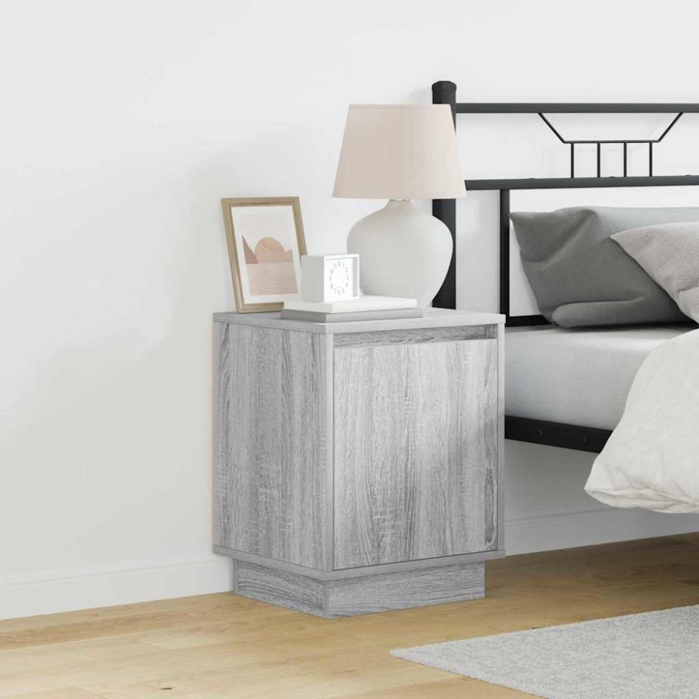 vidaXL Κομοδίνο 2 τμχ. Γκρι 39 x 34,5 x 50 εκ. Επεξεργασμένο ξύλο