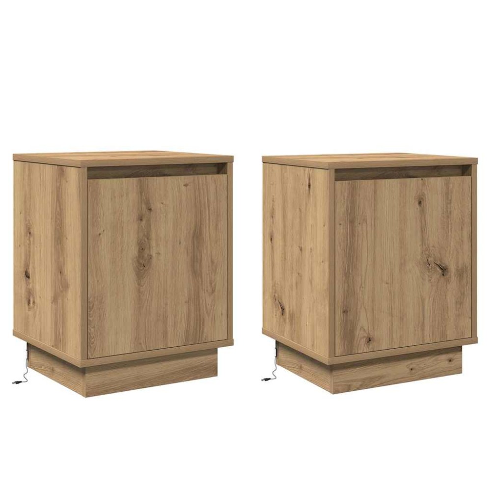 vidaXL Κομοδίνο 2 τμχ. Artisan Oak 39 x 34,5 x 50 εκ.