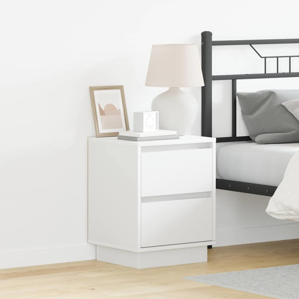 vidaXL Κομοδίνο Λευκό 39 x 34,5 x 50 εκ. Επεξεργασμένο ξύλο