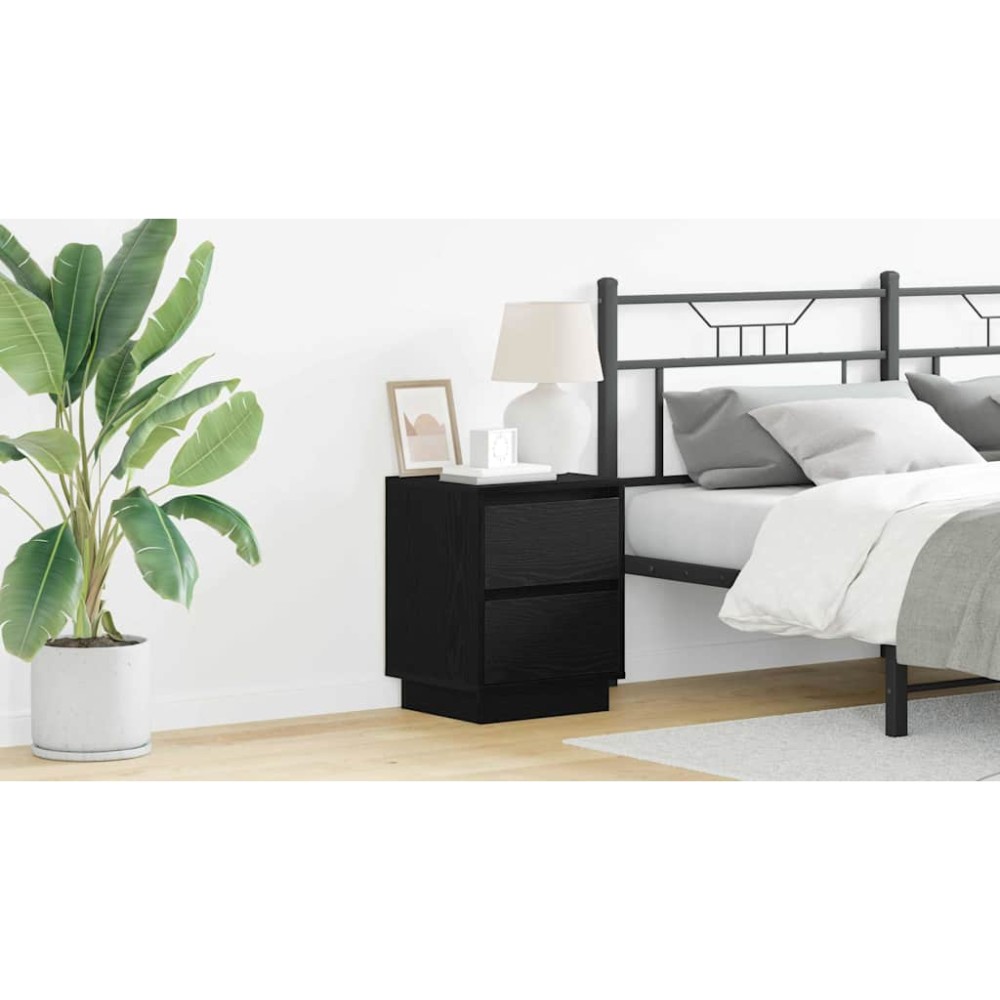 vidaXL Κομοδίνο Μαύρη Οξυά 39 x 34,5 x 50 εκ. Επεξεργασμένο ξύλο