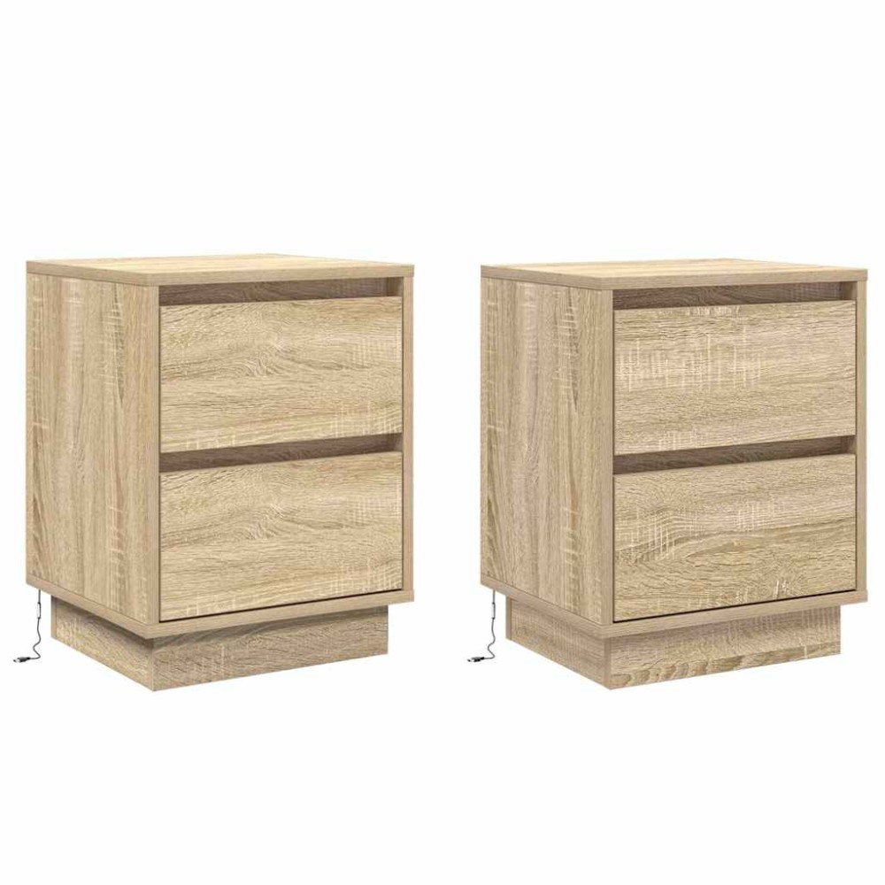 vidaXL Κομοδίνο 2 τμχ. Δρύς Sonoma 39 x 34,5 x 50 εκ.