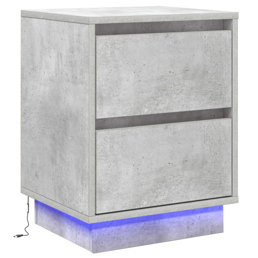 vidaXL Κομοδίνο Σκυρόδεμα Γκρι 39 x 34,5 x 50 εκ. Επεξεργασμένο ξύλο
