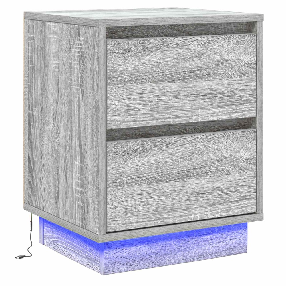 vidaXL Κομοδίνο Γκρι 39 x 34,5 x 50 εκ. Επεξεργασμένο ξύλο