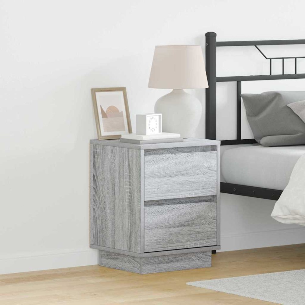 vidaXL Κομοδίνο Γκρι 39 x 34,5 x 50 εκ. Επεξεργασμένο ξύλο