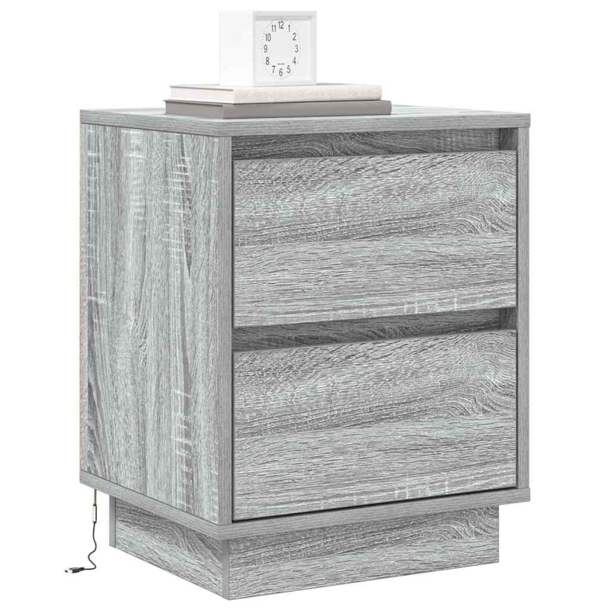 vidaXL Κομοδίνο Γκρι 39 x 34,5 x 50 εκ. Επεξεργασμένο ξύλο