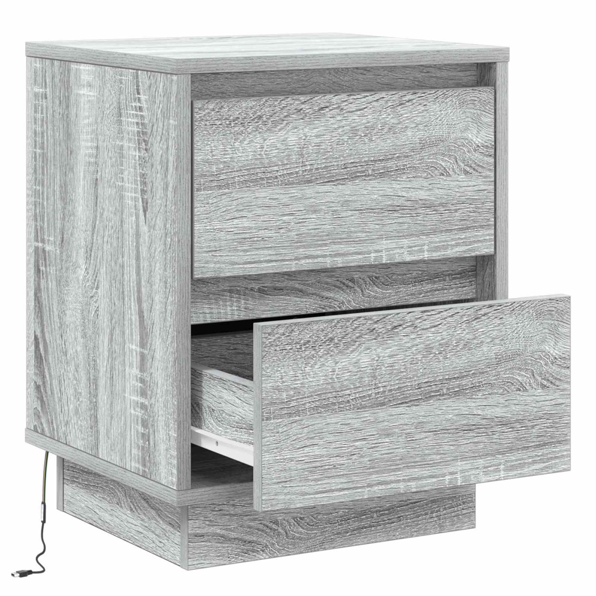 vidaXL Κομοδίνο Γκρι 39 x 34,5 x 50 εκ. Επεξεργασμένο ξύλο