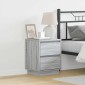 vidaXL Κομοδίνο Γκρι 39 x 34,5 x 50 εκ. Επεξεργασμένο ξύλο