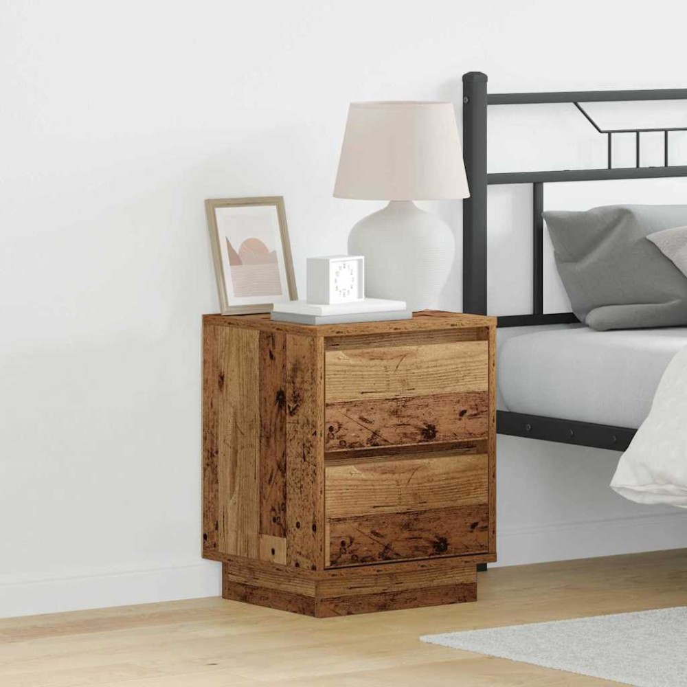 vidaXL Κομοδίνο 2 τμχ. Παλιό ξύλο 39 x 34,5 x 50 εκ.