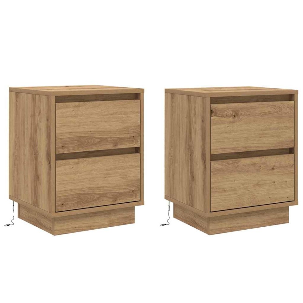 vidaXL Κομοδίνο 2 τμχ. Artisan Oak 39 x 34,5 x 50 εκ.