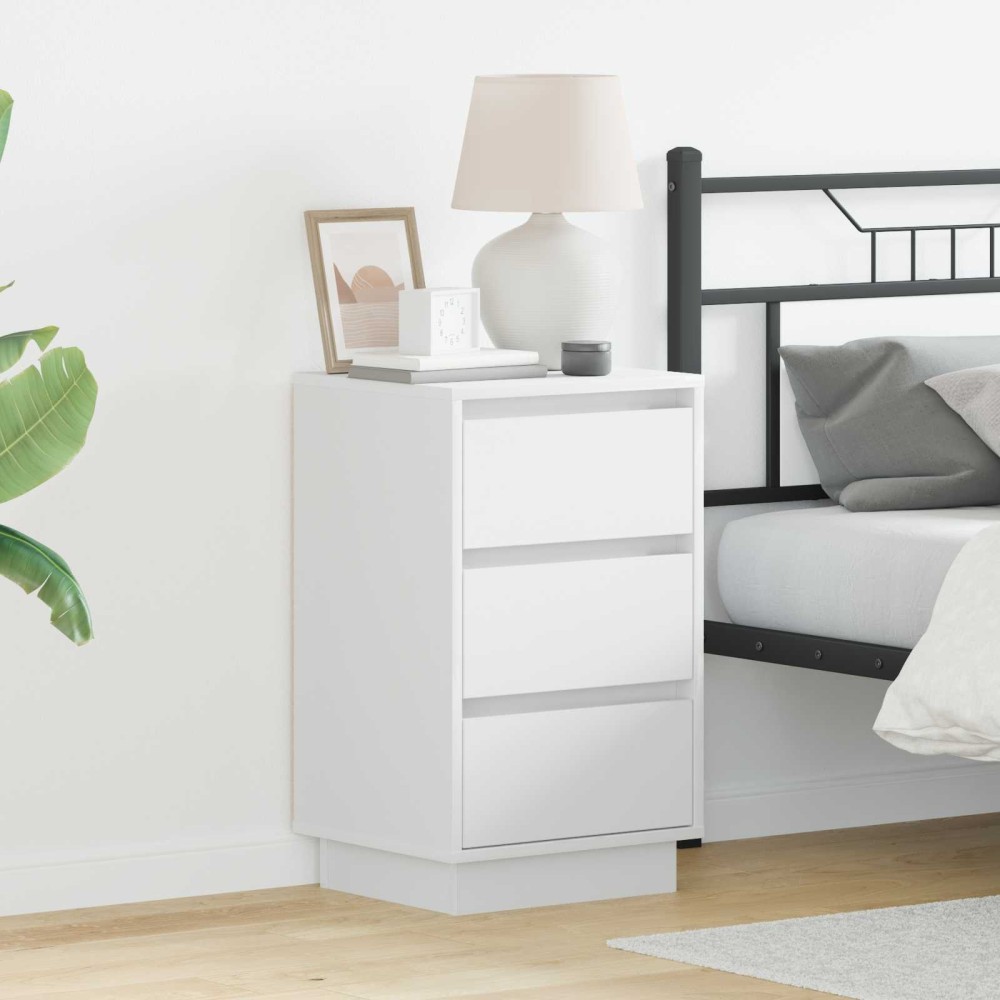 vidaXL Κομοδίνο Λευκό 39 x 34,5 x 65 εκ. Επεξεργασμένο ξύλο