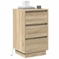 vidaXL Κομοδίνο Δρύς Sonoma 39 x 34,5 x 65 εκ. Επεξεργασμένο ξύλο