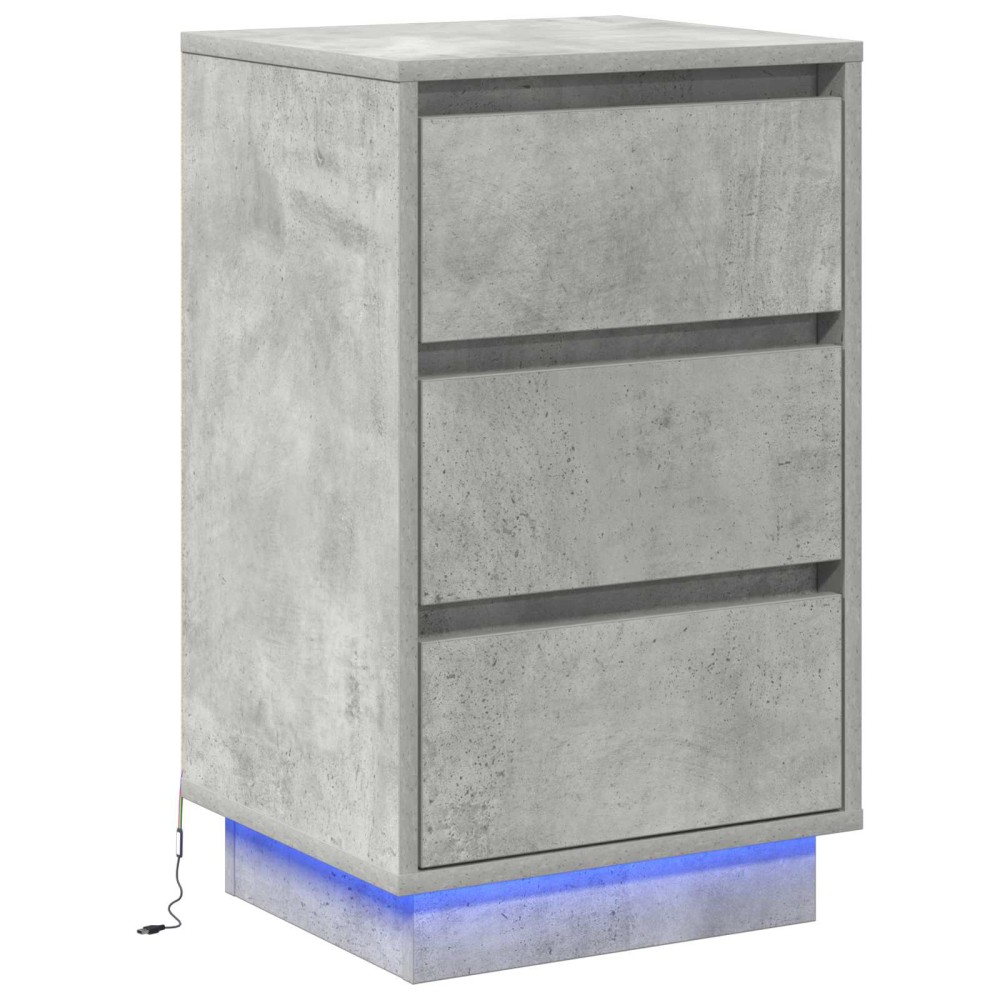 vidaXL Κομοδίνο Σκυρόδεμα Γκρι 39 x 34,5 x 65 εκ. Επεξεργασμένο ξύλο