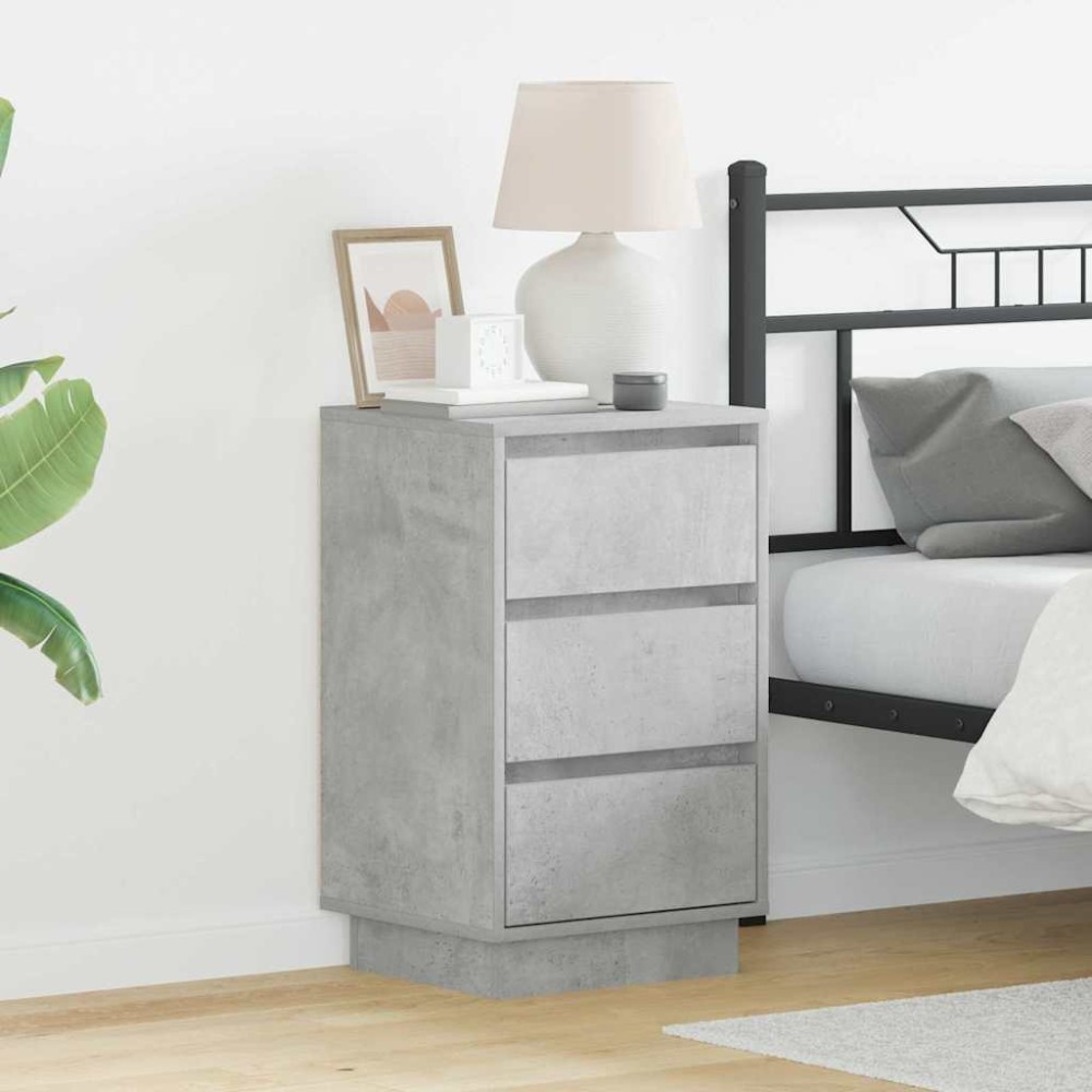 vidaXL Κομοδίνο Σκυρόδεμα Γκρι 39 x 34,5 x 65 εκ. Επεξεργασμένο ξύλο