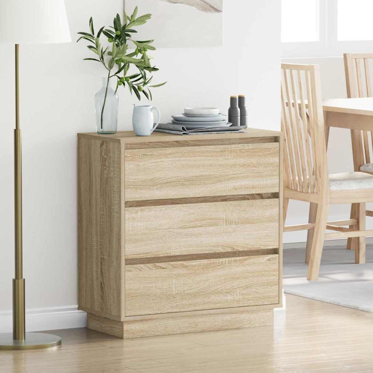 vidaXL Κομοδίνο Δρύς Sonoma 71 x 34,5 x 75 εκ. Επεξεργασμένο ξύλο