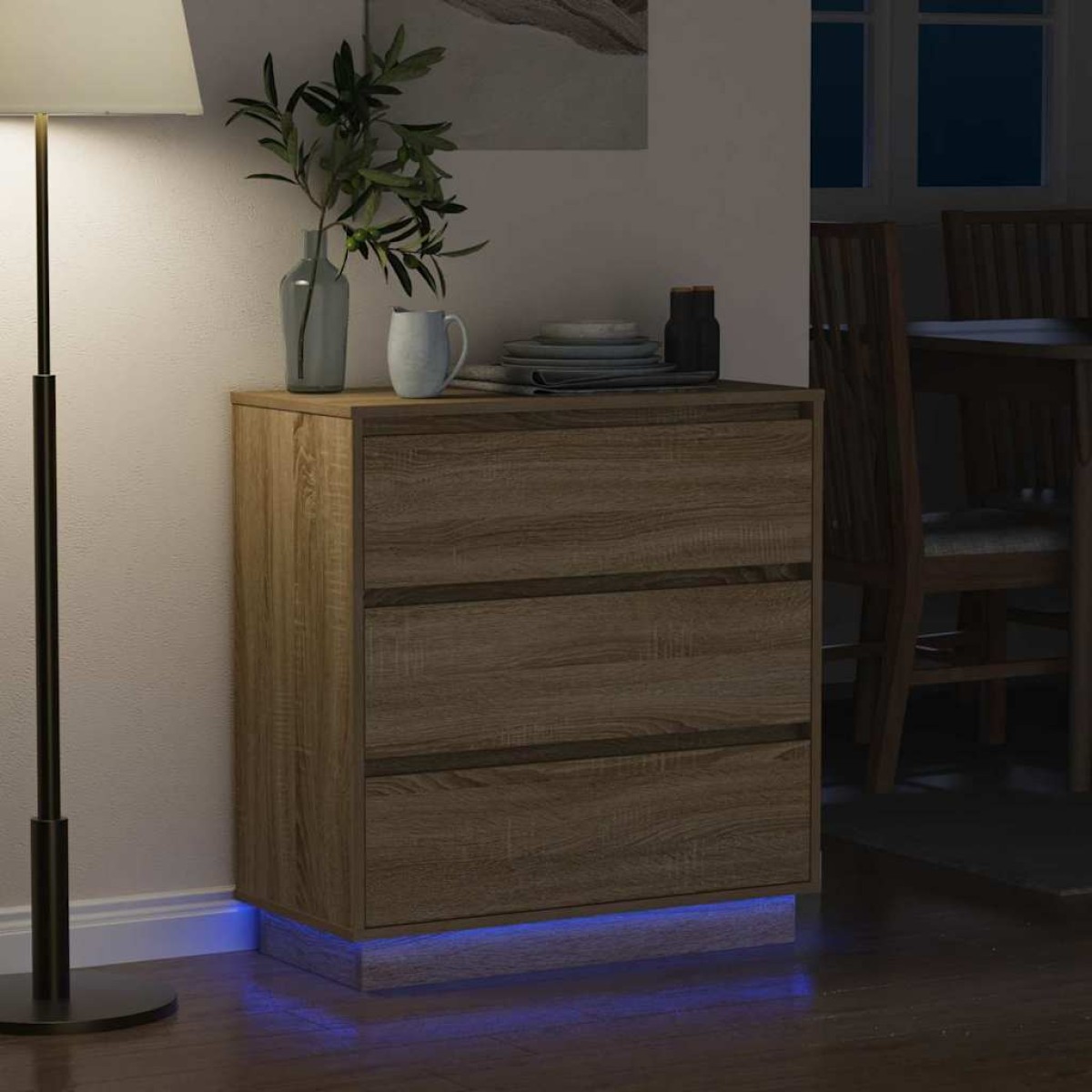 vidaXL Κομοδίνο Δρύς Sonoma 71 x 34,5 x 75 εκ. Επεξεργασμένο ξύλο