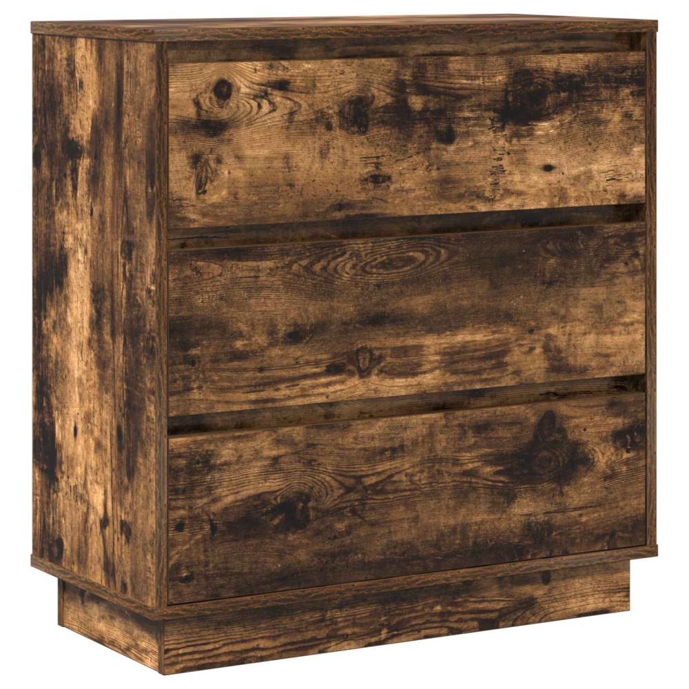 vidaXL Κομοδίνο Καπνιστό Δρύς 71 x 34,5 x 75 εκ. Επεξεργασμένο ξύλο