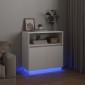 vidaXL Πλευρικό Τραπέζι LED Λευκό 71 x 34,5 x 75 εκ.