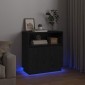vidaXL Πλευρικό Τραπέζι LED Μαύρη Οξυά 71 x 34,5 x 75 εκ.