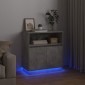 vidaXL Πλευρικό Τραπέζι LED Γκρι σκυροδέματος 71 x 34,5 x 75 εκ.