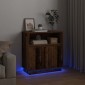 vidaXL Πλευρικό Τραπέζι LED Παλιό ξύλο 71 x 34,5 x 75 εκ.