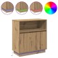vidaXL Πλευρικό Τραπέζι LED Artisan Oak 71 x 34,5 x 75 εκ.