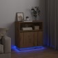 vidaXL Πλευρικό Τραπέζι LED Artisan Oak 71 x 34,5 x 75 εκ.