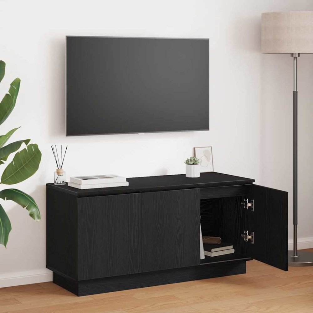 vidaXL Ντουλάπι TV 100 x 38 x 49 εκ. Μαύρη Οξυά Επεξεργασμένο Ξύλο