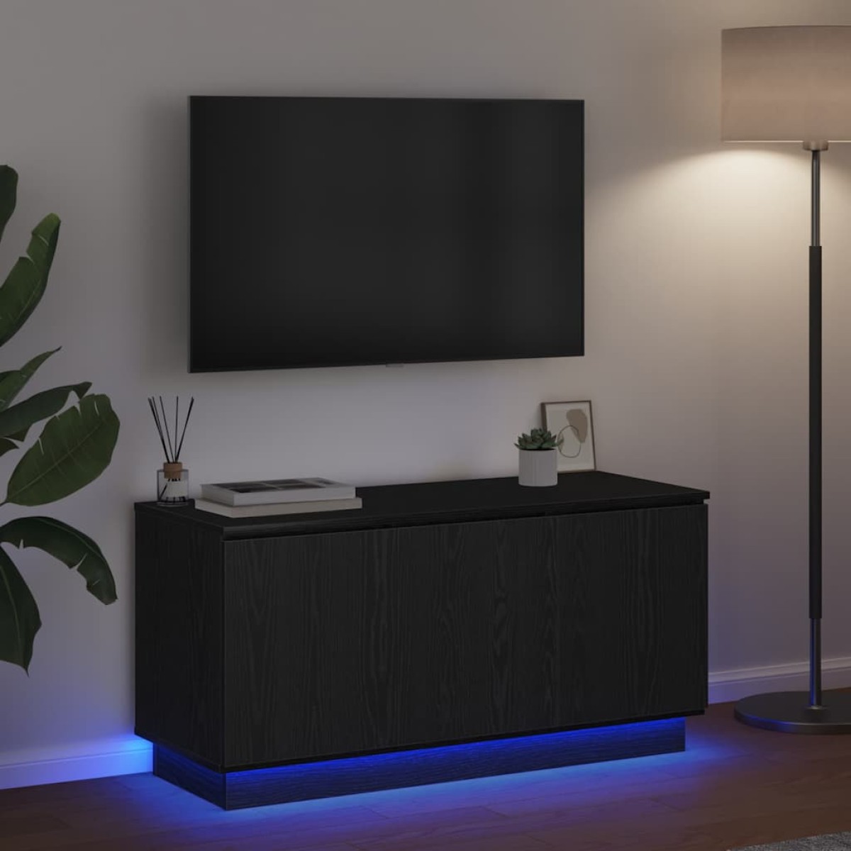 vidaXL Ντουλάπι TV 100 x 38 x 49 εκ. Μαύρη Οξυά Επεξεργασμένο Ξύλο