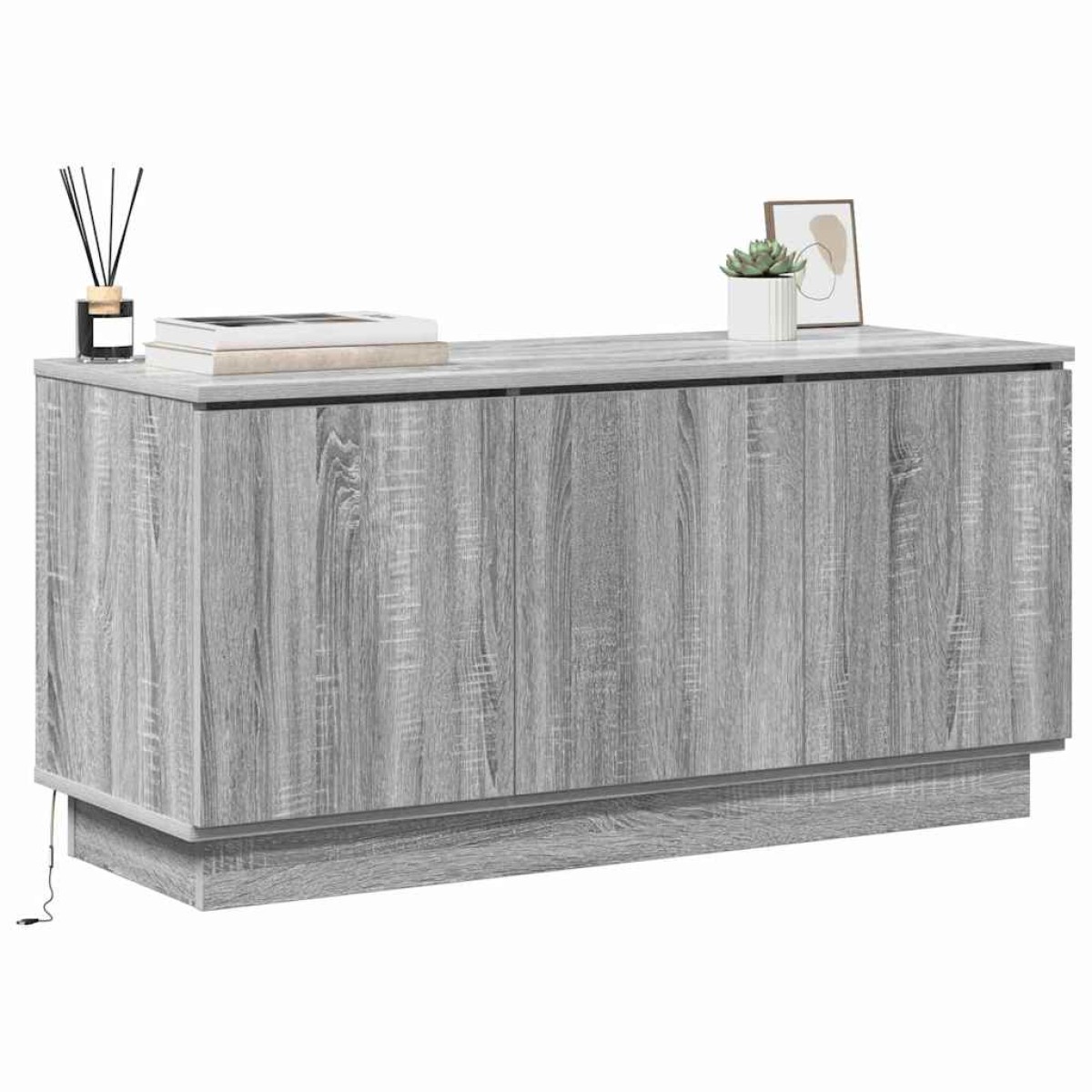 vidaXL Ντουλάπι TV 100 x 38 x 49 εκ. Γκρίζο Σονομα Επεξεργασμένο Ξύλο