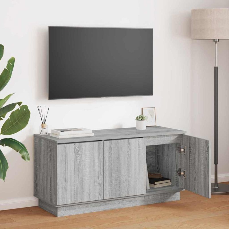 vidaXL Ντουλάπι TV 100 x 38 x 49 εκ. Γκρίζο Σονομα Επεξεργασμένο Ξύλο