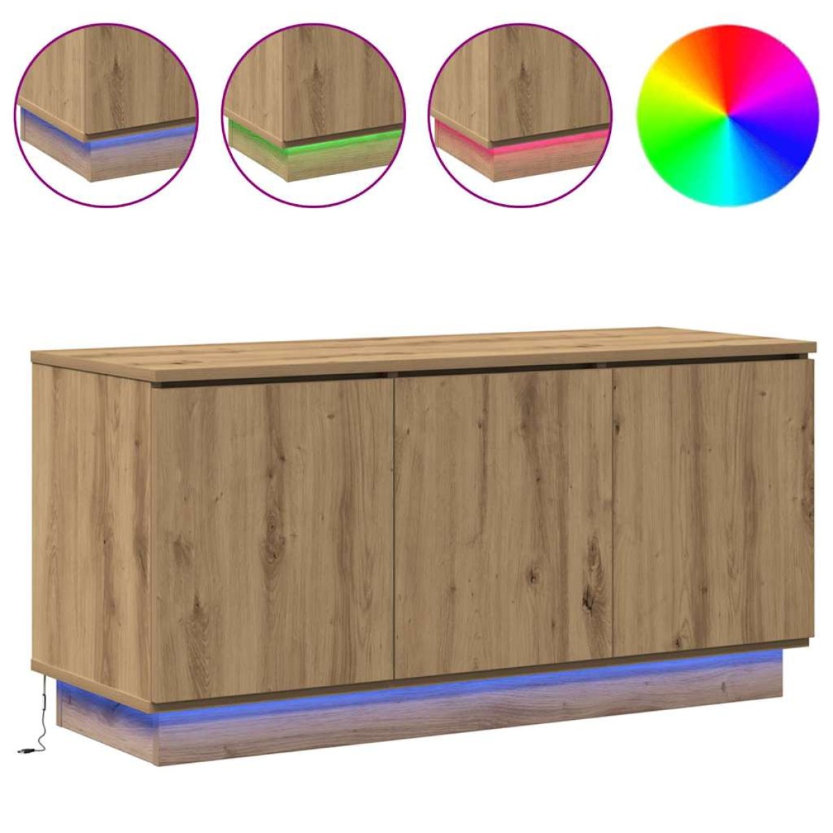 vidaXL Ντουλάπι TV 100 x 38 x 49 εκ. Artisan Oak Επεξεργασμένο Ξύλο