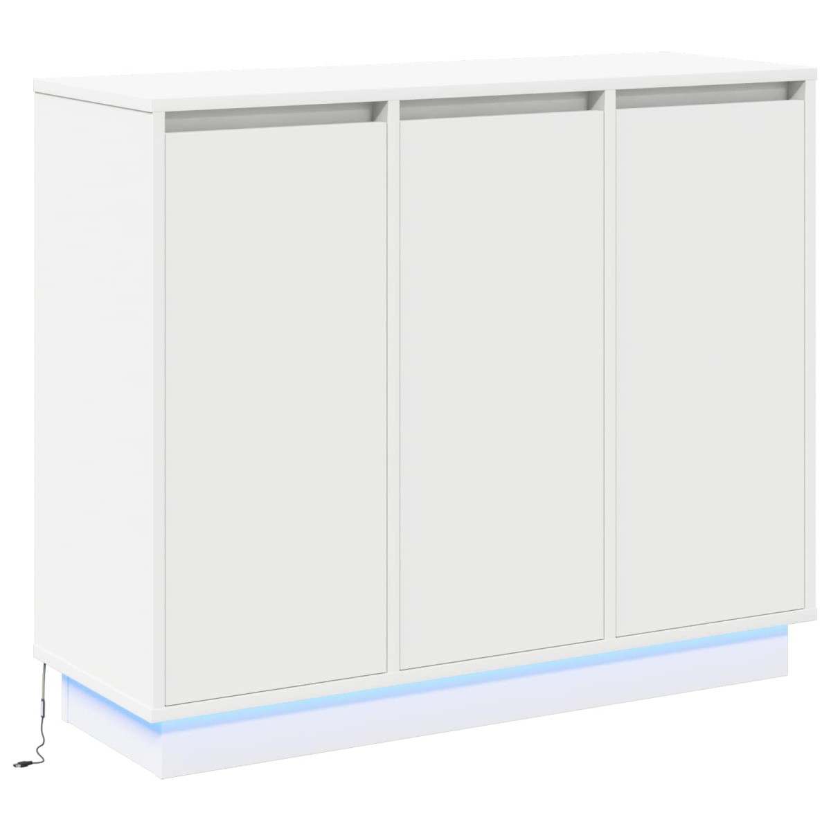 vidaXL Πλευρικό Τραπέζι LED Λευκό 90 x 32 x 75 εκ. Επεξεργασμένο Ξύλο
