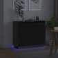 vidaXL Πλευρικό Τραπέζι LED Μαύρη Οξυά 90 x 32 x 75 εκ.