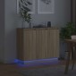vidaXL Πλευρικό Τραπέζι LED Δρύς Sonoma 90 x 32 x 75 εκ.