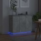 vidaXL Πλευρικό Τραπέζι LED Σκυρόδεμα Γκρι 90 x 32 x 75 εκ.