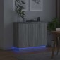 vidaXL Πλευρικό Τραπέζι LED Γκρίζο Σονομα 90 x 32 x 75 εκ.