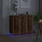 vidaXL Πλευρικό Τραπέζι LED Παλιό ξύλο 90 x 32 x 75 εκ.