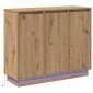 vidaXL Πλευρικό Τραπέζι LED Artisan Oak 90 x 32 x 75 εκ.